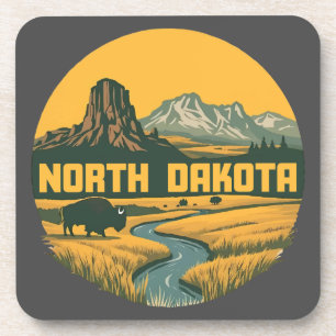 Nord Dakota USA Getränkeuntersetzer