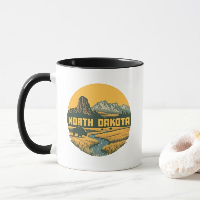 Nord Dakota USA Tasse (Mit Donut)