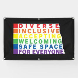 Nord-Dakota (Weiß) LGBTQ-Safe-Space Banner