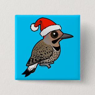 Nord-Flicker-Weihnachtsmann (gelb gekreuzt) Button