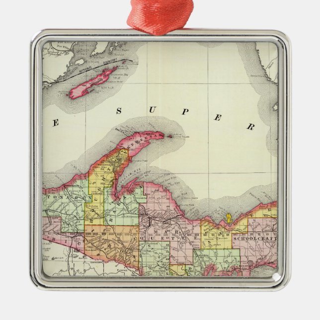 Nord-Michigan Ornament Aus Metall (Vorne)