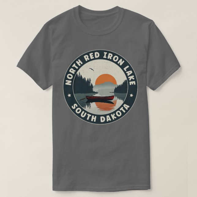 Nord Red Iron Lake South Dakota Sunset T-Shirt (Design vorne)