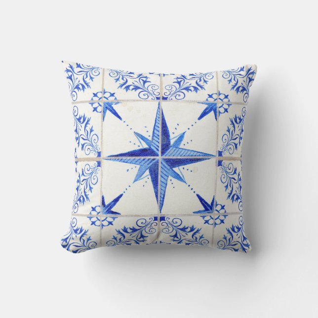 Nord-Star Wasserfarbe Rustikale Moderne Bauernhof  Kissen (Vorderseite)