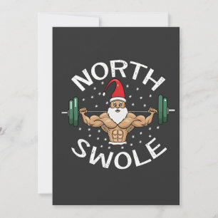 Nord Swole Lustiger Muskel Weihnachtsmann Weihnach Ankündigung
