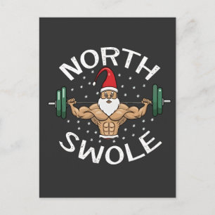 Nord Swole Lustiger Muskel Weihnachtsmann Weihnach Ankündigungspostkarte