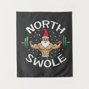Nord Swole Lustiger Muskel Weihnachtsmann Weihnach Wandteppich