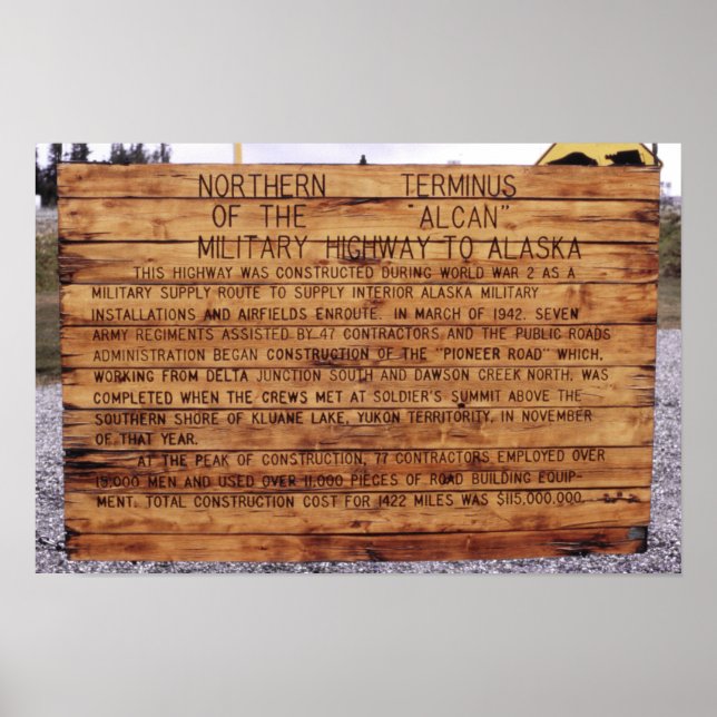 Nord Terminus Alaska Highway Poster (Vorne)