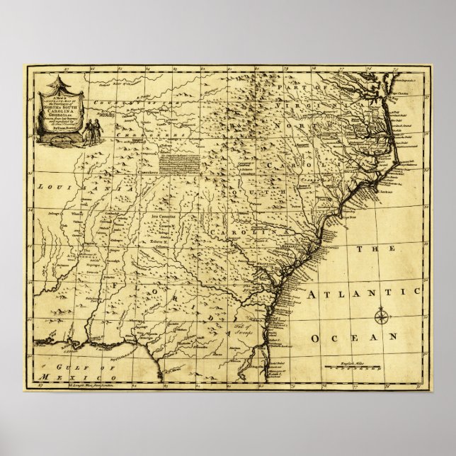 Nord- und Süd-Carolina & Georgia - Panoramaausblic Poster (Vorne)