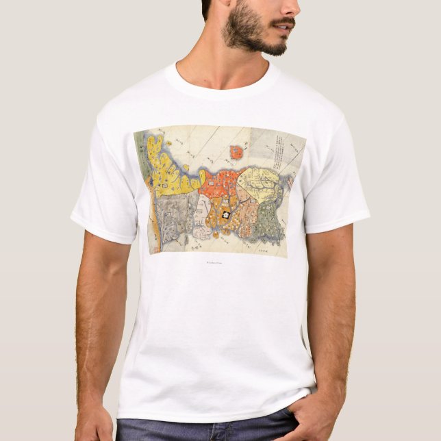 Nord und Süd KoreaPanoramic Karte T-Shirt (Vorderseite)