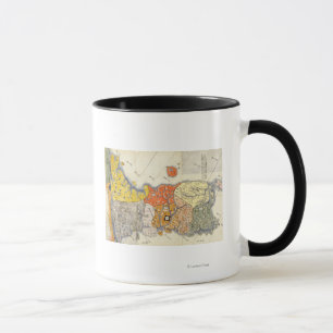 Nord und Süd KoreaPanoramic Karte Tasse