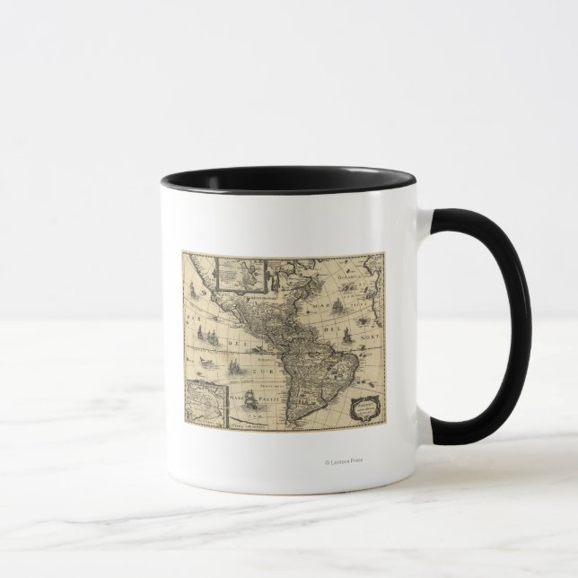 Nord- und Südamerika - Panoramakarte Tasse (Rechts)