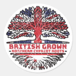 Nord-Zypern Nord-Zyprer Britischer Tree Runder Aufkleber