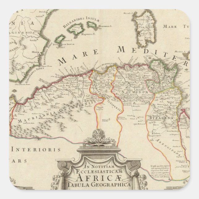 Nordafrika 3 quadratischer aufkleber (Vorderseite)