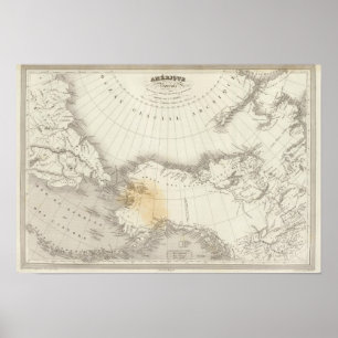 Nordamerika farblose Karte Poster