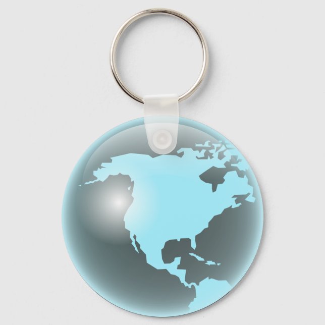 Nordamerika Glass Globe Schlüsselanhänger (Vorderseite)