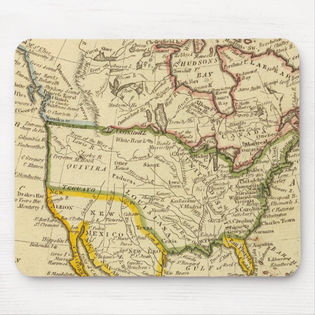 Nordamerika Gravierkarte Mousepad (Vorne)