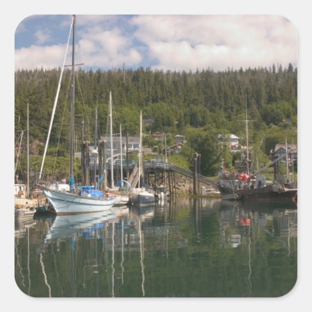 Nordamerika, Kanada, Queen Charlotte Islands, 4 Quadratischer Aufkleber (Vorderseite)