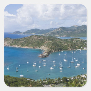 Nordamerika, Karibik, Antigua. Englisch Quadratischer Aufkleber