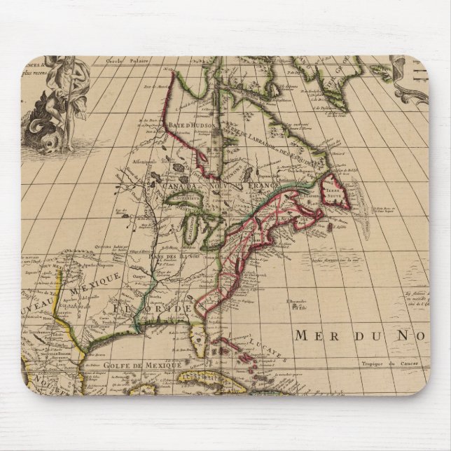Nordamerika-Karte 2 Mousepad (Vorne)