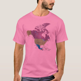 NORDAMERIKA-KARTEN-T - SHIRT