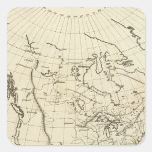 Nordamerika-Konturkarte Quadratischer Aufkleber