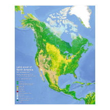 Nordamerika Land Use Map Poster