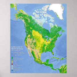 Nordamerika Land Use Map Poster
