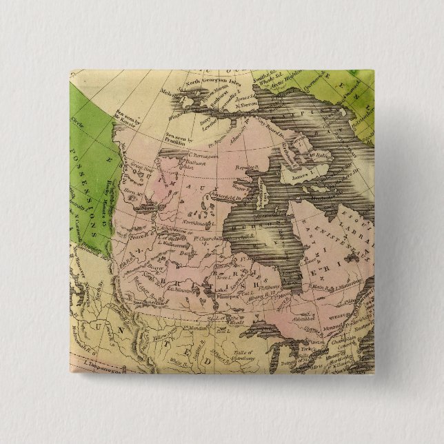 Nordamerika Olney Karte Button (Vorderseite)