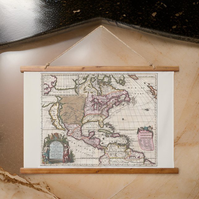 Nordamerika Selten Alte Weltkarte Wandteppich Mit Holzrahmen (Von Creator hochgeladen)
