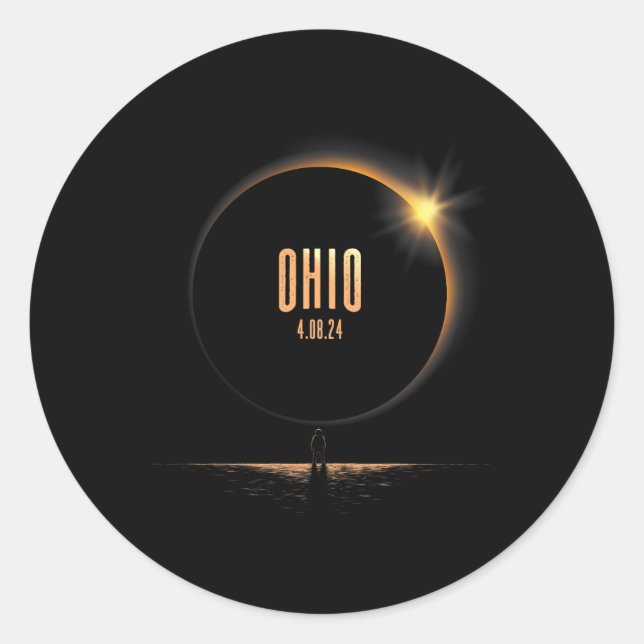 Nordamerika Total Solar Eclipse 2024 Runder Aufkleber (Vorderseite)