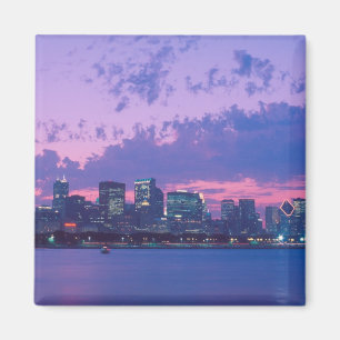 Nordamerika, USA, IL. Chicago Skyline bei Dämmerun Magnet