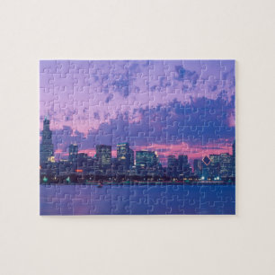 Nordamerika, USA, IL. Chicagoer Skyline bei Dämme