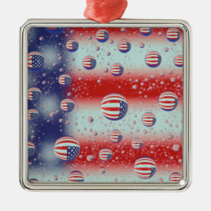 Nordamerika, USA, WA, Redmond, US-Flagge Ornament Aus Metall