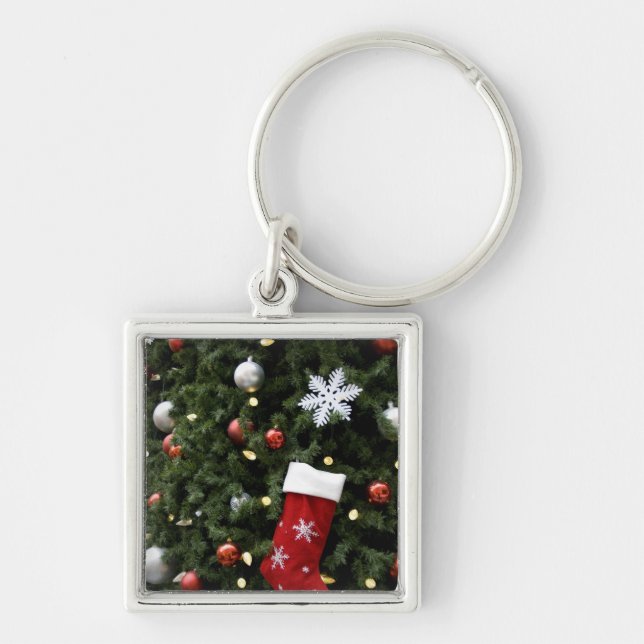 Nordamerika. Weihnachtsdekorationen auf Baum. 5 Schlüsselanhänger (Vorne)