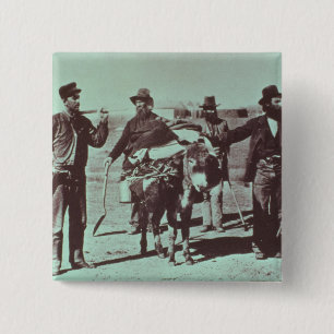 Nordamerikanische Goldgräber, c.1849 (b/w Foto) Button