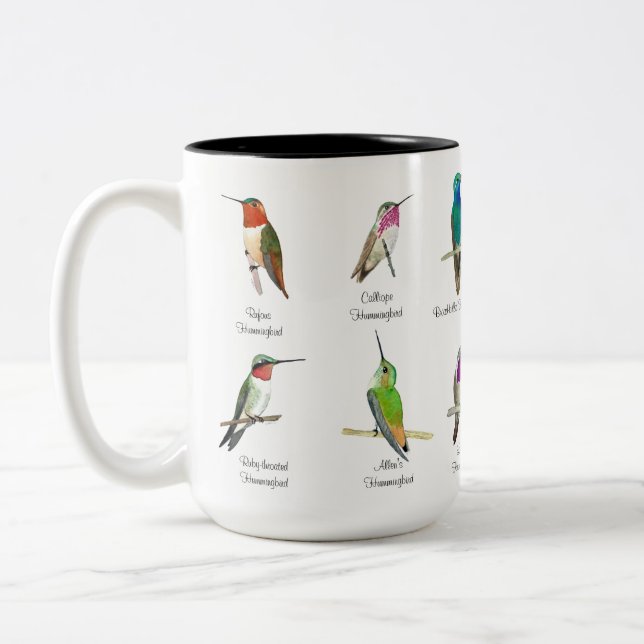 Nordamerikanische Hummingvögel Zwei-Tone-Kaffee-Ta Zweifarbige Tasse (Links)