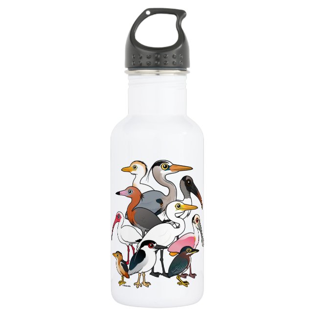 Nordamerikanische Stelzvögel Edelstahlflasche (Vorderseite)
