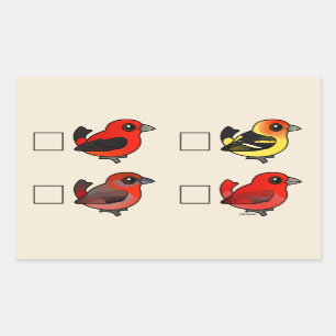 Nordamerikanische Tanager-Checkliste Rechteckiger Aufkleber