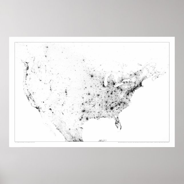 Nordamerikanische Volkszählung Dotmap Poster (Vorne)
