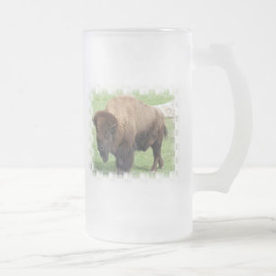 Nordamerikanischer Bison-mattierte Bier-Tasse Mattglas Bierglas