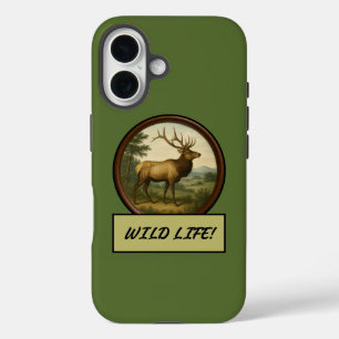 Nordamerikanischer Elk Dark Olive Green iPhone Cas 16 Hülle