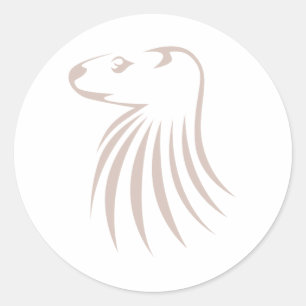 Nordamerikanischer Fluss Otter in Swish Zeichnend  Runder Aufkleber