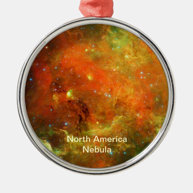 Nordamerikanischer Nebel Silbernes Ornament (Vorne)