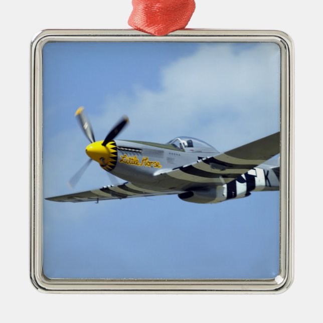 Nordamerikanischer P-51D Mustang, kleines Pferd Silbernes Ornament (Vorne)