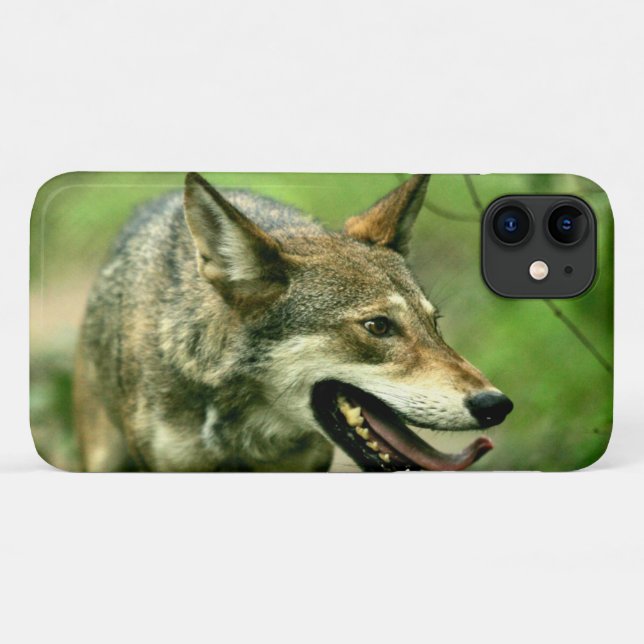Nordamerikanischer Sly Red Wolf Case-Mate iPhone Hülle (Rückseite (Horizontal))