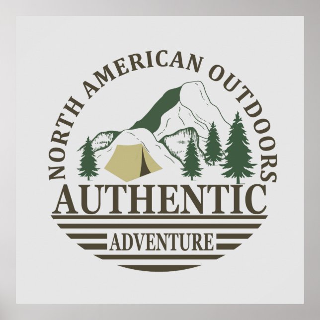 Nordamerikanisches Outdoor-Abenteuer authentisch Poster (Vorne)