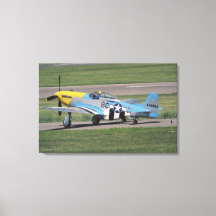 Nordamerikanisches P-51 D, das Donna auf blendet Leinwanddruck