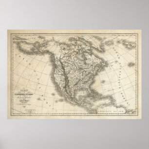 Nordamerikanisches Vintag Map Poster