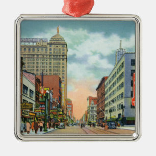 Nordansicht der Hauptstraße Silbernes Ornament