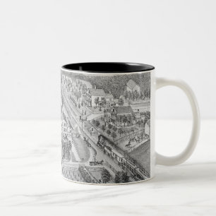 Nordaurora-Illinoisfluß 1871 von SteinLitho Zweifarbige Tasse